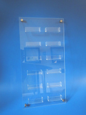 Visitenkartentafel für 12 Visitenkarten Breite: 326mm, Höhe: 640mm,  inkl. Distanzhalter, Kanten poliert