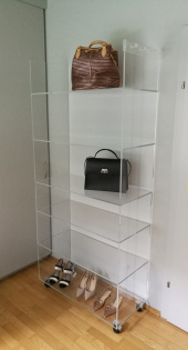 L: 900mm/B: 400mm/H: 1980mm, 10mm Acrylglas glasklar verklebt
