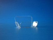 Acrylglas-Tasse ca. L: 120mm/B: 65mm/H: 80mm, 4mm glasklar, gelasert + abgekantet. Kanten poliert